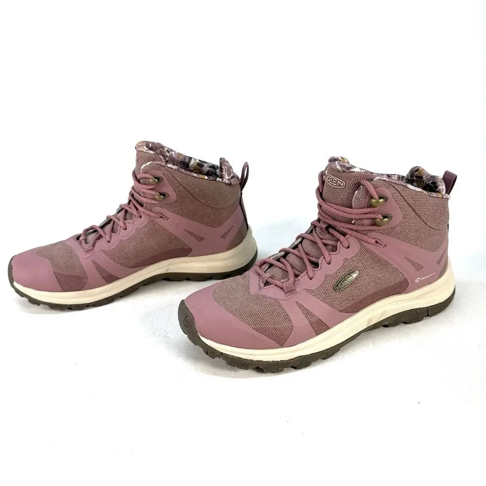 KEEN Terradora II Hiking Boots Women 7.5 Waterproof Mid-Top Nostalgia Rose Birch